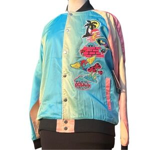 Pink Dolphin Embroidered Pastel BOMBER JACKET